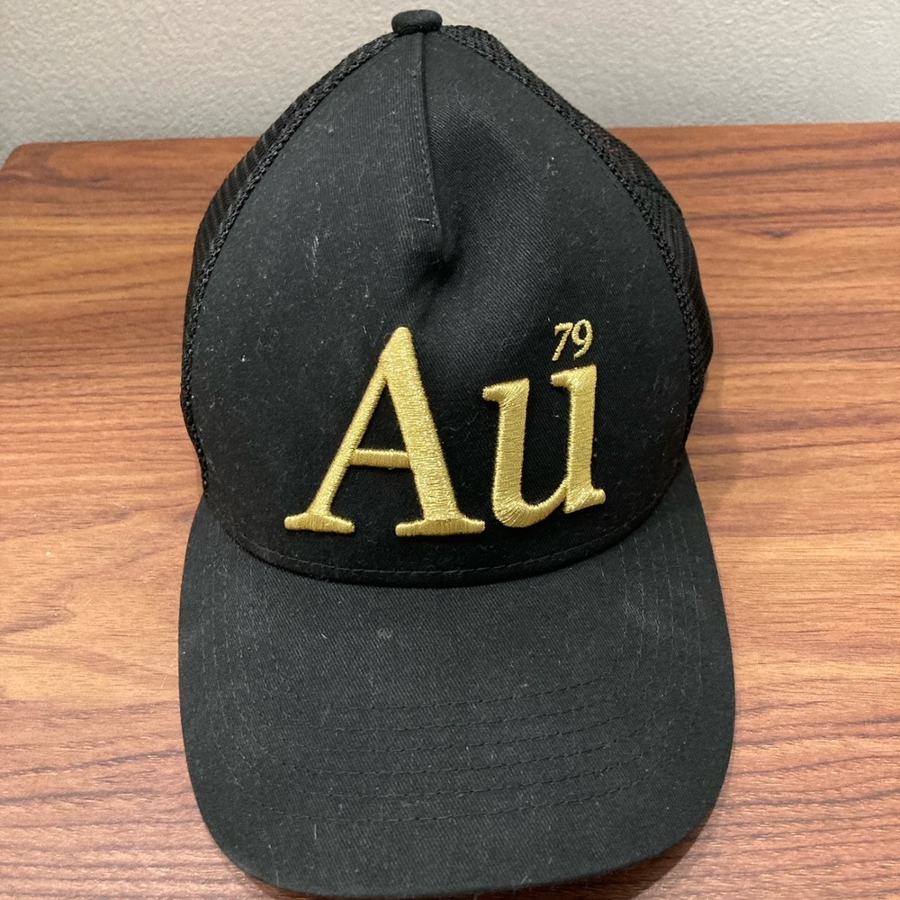 Black and Gold 'Au 79' Embroidered Baseball Cap
